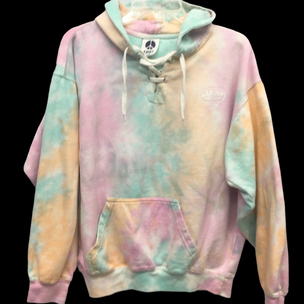 EXIST Ron Jon Surf Shop Pink Tie Dye Hoodie Sweatshirt Misses size L